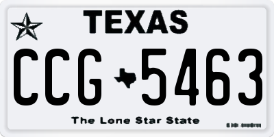 TX license plate CCG5463