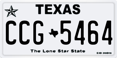 TX license plate CCG5464