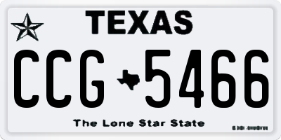 TX license plate CCG5466
