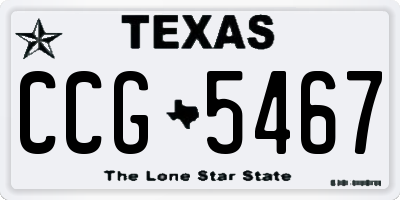 TX license plate CCG5467
