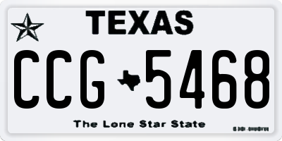 TX license plate CCG5468