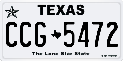 TX license plate CCG5472