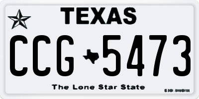 TX license plate CCG5473