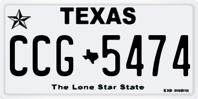 TX license plate CCG5474