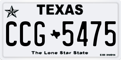 TX license plate CCG5475
