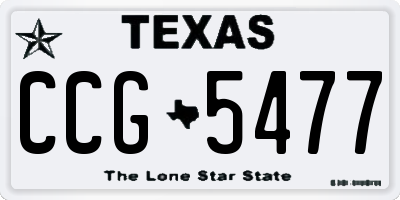 TX license plate CCG5477