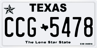 TX license plate CCG5478