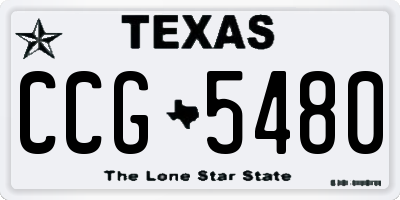 TX license plate CCG5480