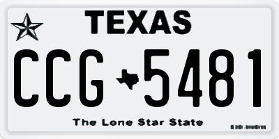 TX license plate CCG5481