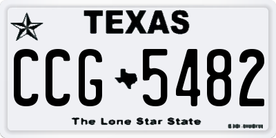 TX license plate CCG5482