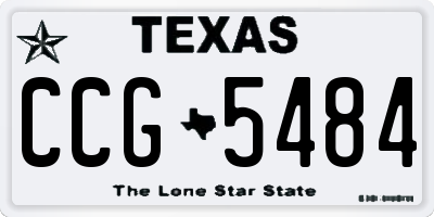 TX license plate CCG5484