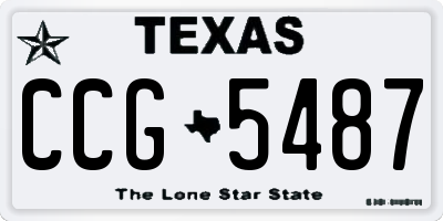 TX license plate CCG5487