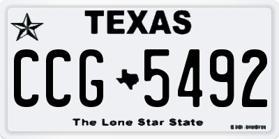 TX license plate CCG5492