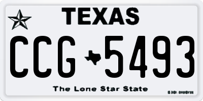 TX license plate CCG5493