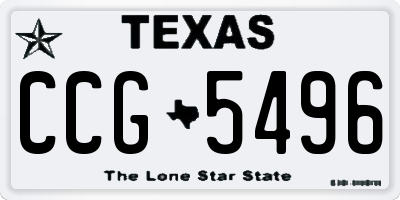 TX license plate CCG5496