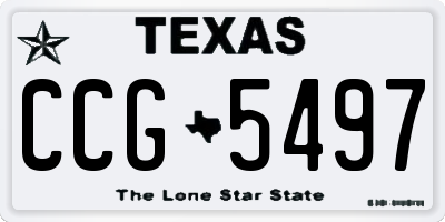 TX license plate CCG5497