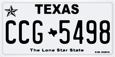 TX license plate CCG5498