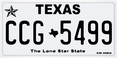 TX license plate CCG5499