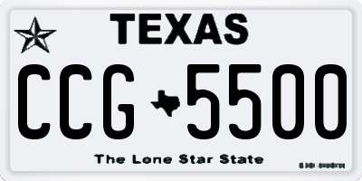 TX license plate CCG5500