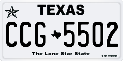 TX license plate CCG5502