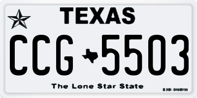 TX license plate CCG5503