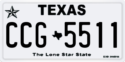 TX license plate CCG5511