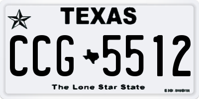 TX license plate CCG5512