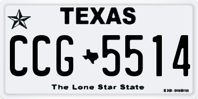 TX license plate CCG5514
