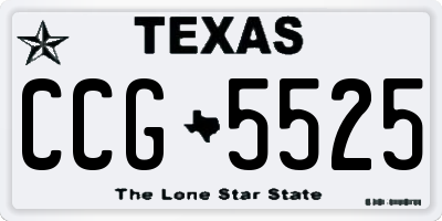 TX license plate CCG5525