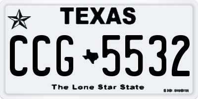 TX license plate CCG5532