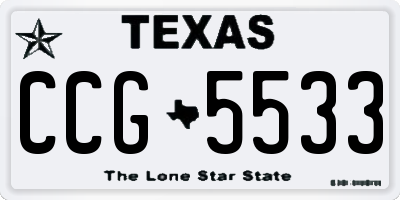 TX license plate CCG5533
