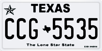 TX license plate CCG5535