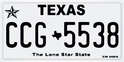 TX license plate CCG5538