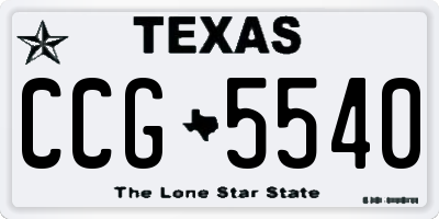 TX license plate CCG5540