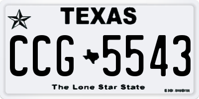 TX license plate CCG5543