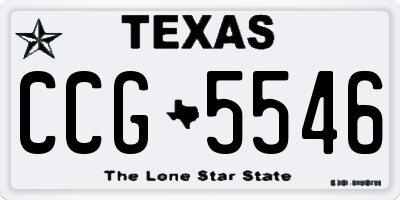 TX license plate CCG5546
