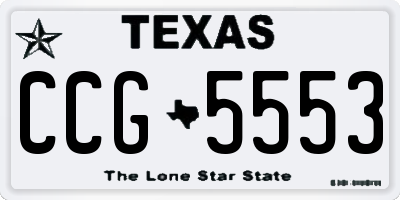 TX license plate CCG5553