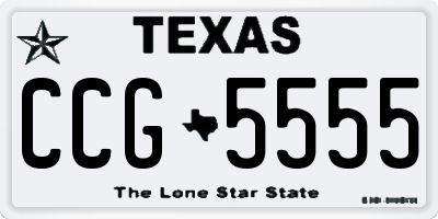 TX license plate CCG5555
