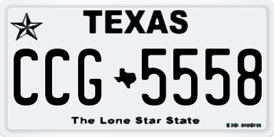 TX license plate CCG5558