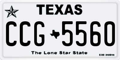TX license plate CCG5560