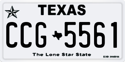 TX license plate CCG5561