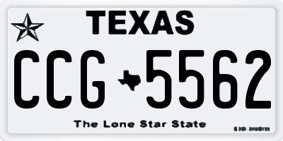 TX license plate CCG5562