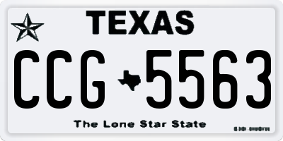 TX license plate CCG5563