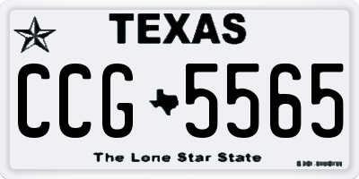 TX license plate CCG5565