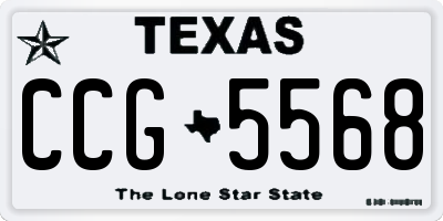 TX license plate CCG5568