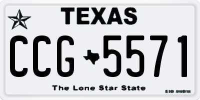 TX license plate CCG5571
