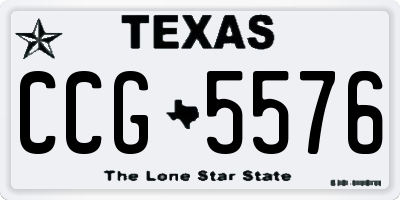 TX license plate CCG5576