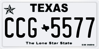 TX license plate CCG5577
