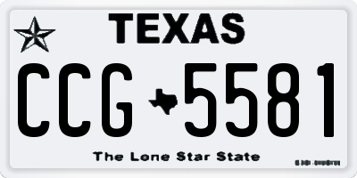 TX license plate CCG5581