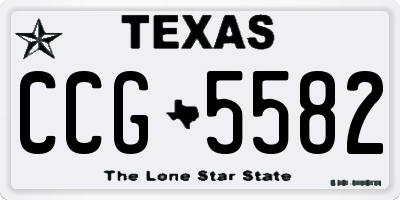 TX license plate CCG5582